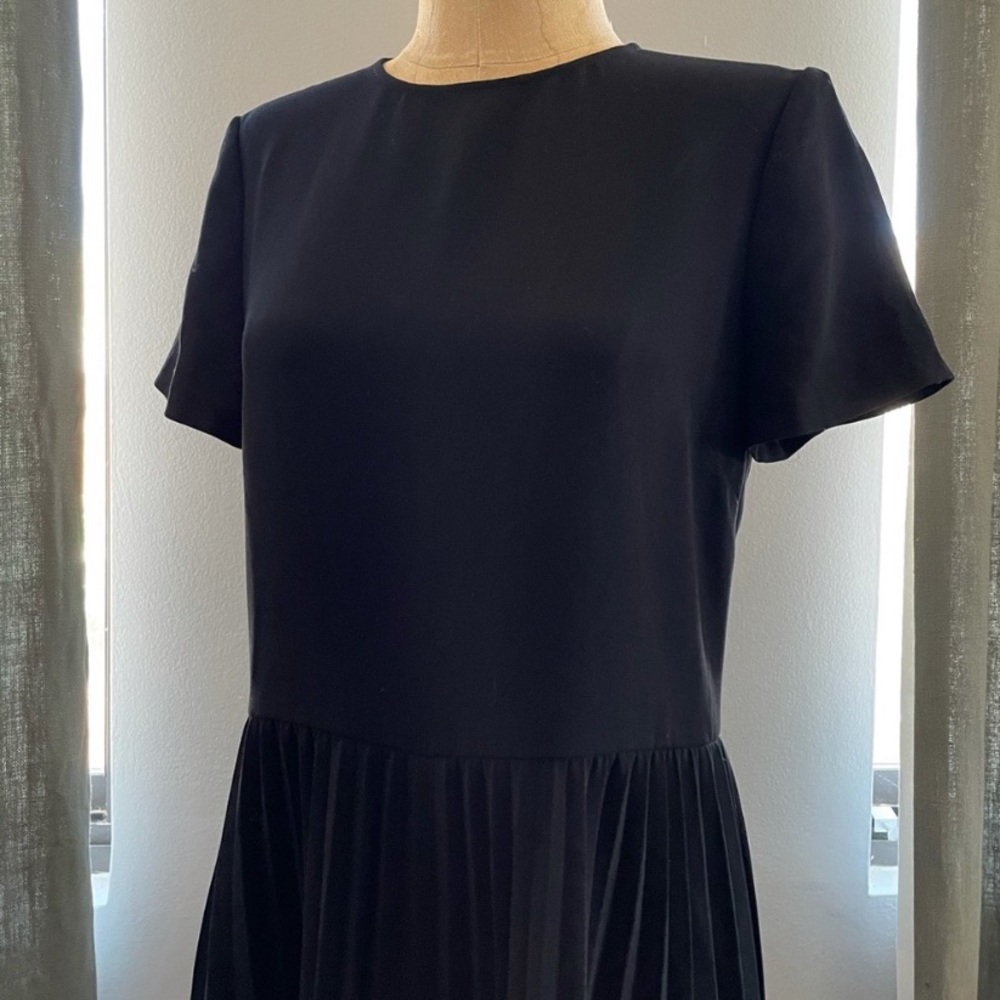 RED VALENTINO AUTHENTIC Black Pleated Lace Hem Mini Dress IT 48 US 12 M - Picture 5 of 8